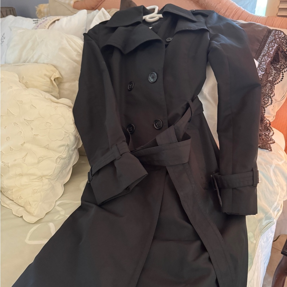 Banana Republic Classic Black Trench Coat - Picture 9 of 15